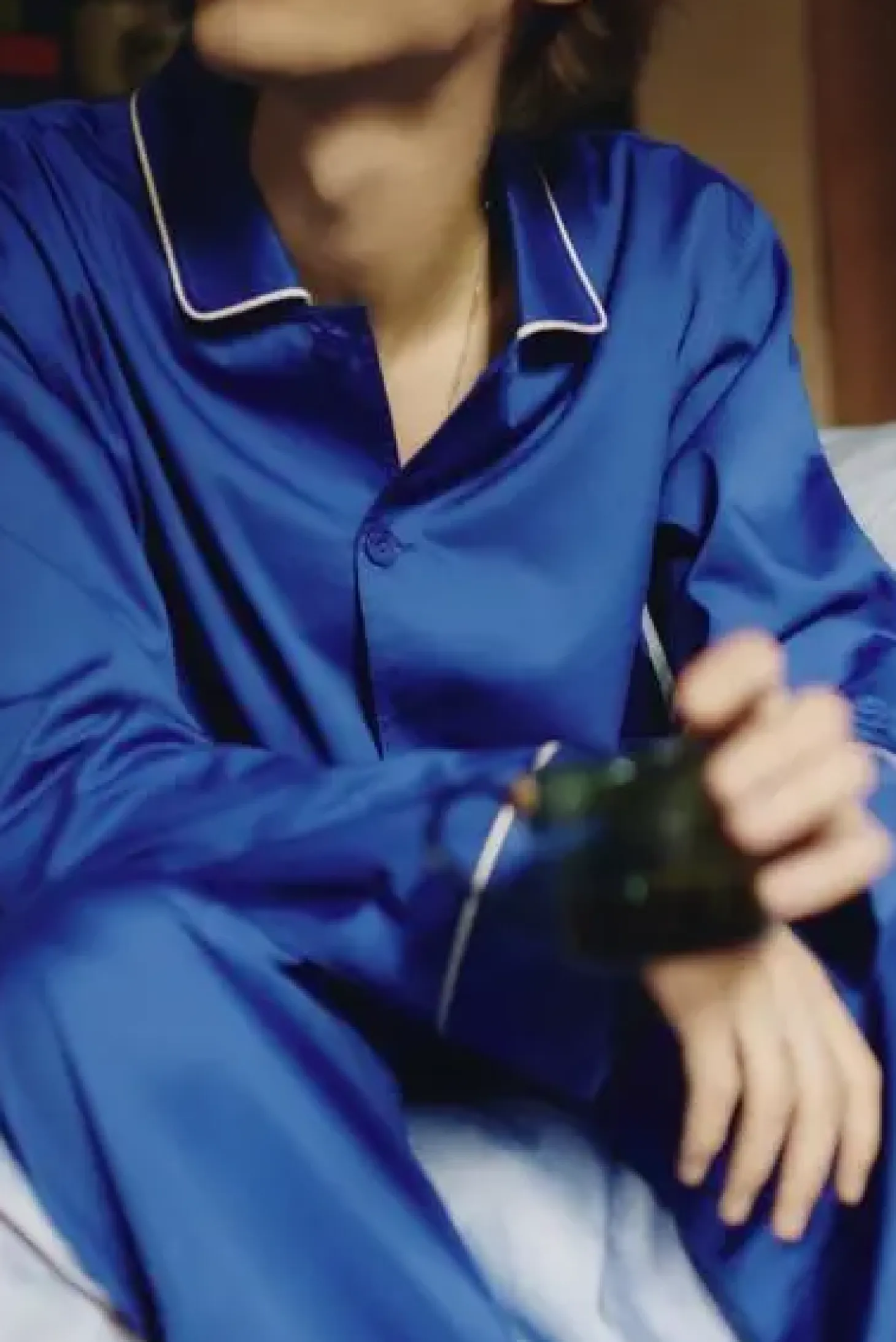HAY - Outline Pyjama - Langærmet Shirt - M/L - Vivid Blue