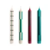 Hay - Pattern Candle - Greens and bordeaux, Set of 4
