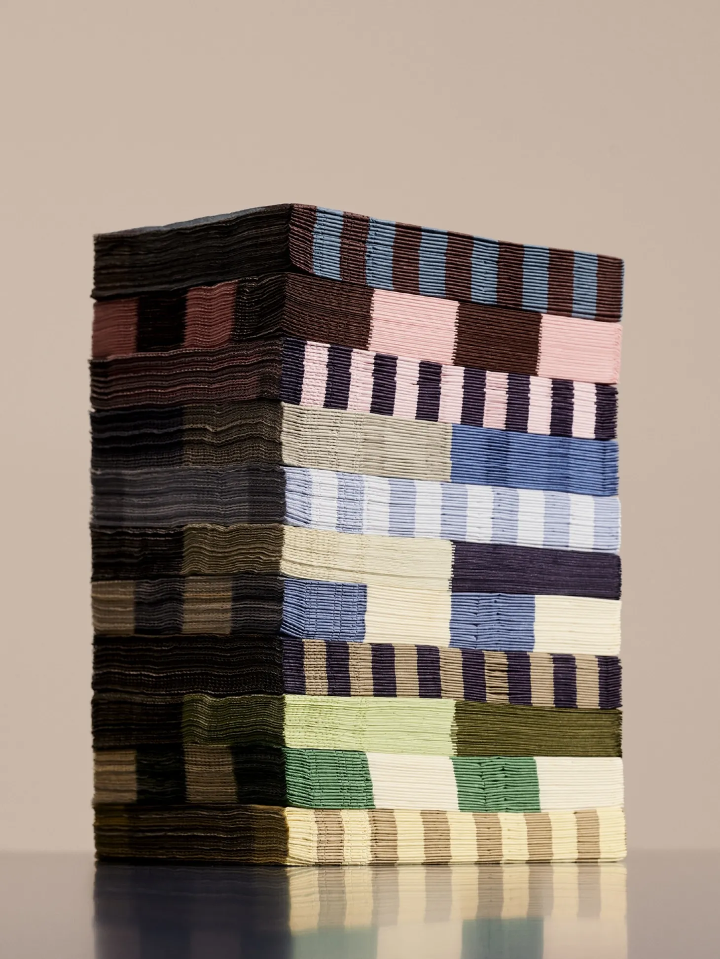Hay - Pattern Napkins - Light pink and red grid - Dinner