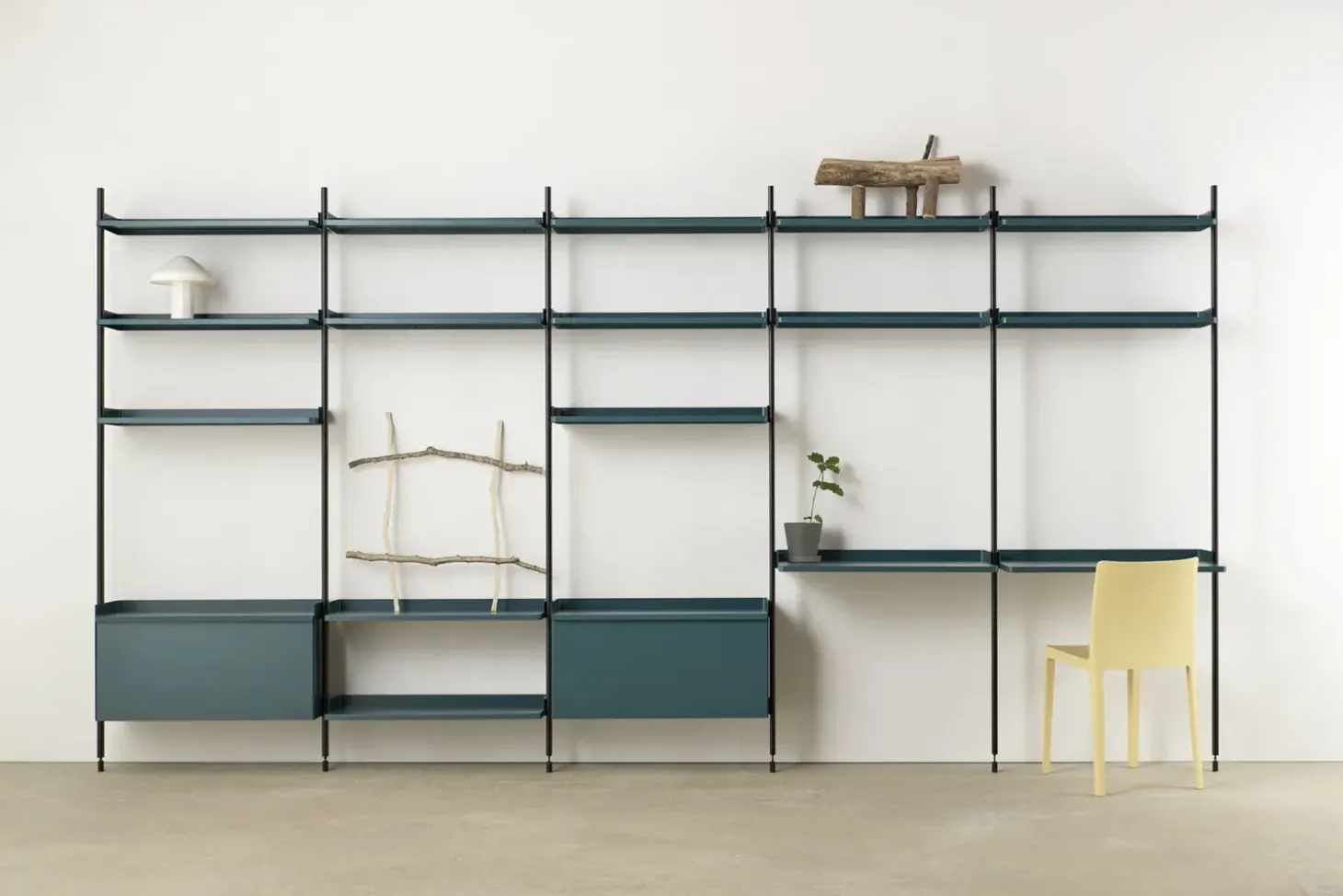 Hay - Reol - Pier System 1061 - 1 kolonne - Blå/Sort - 82 X 34 X 209 cm