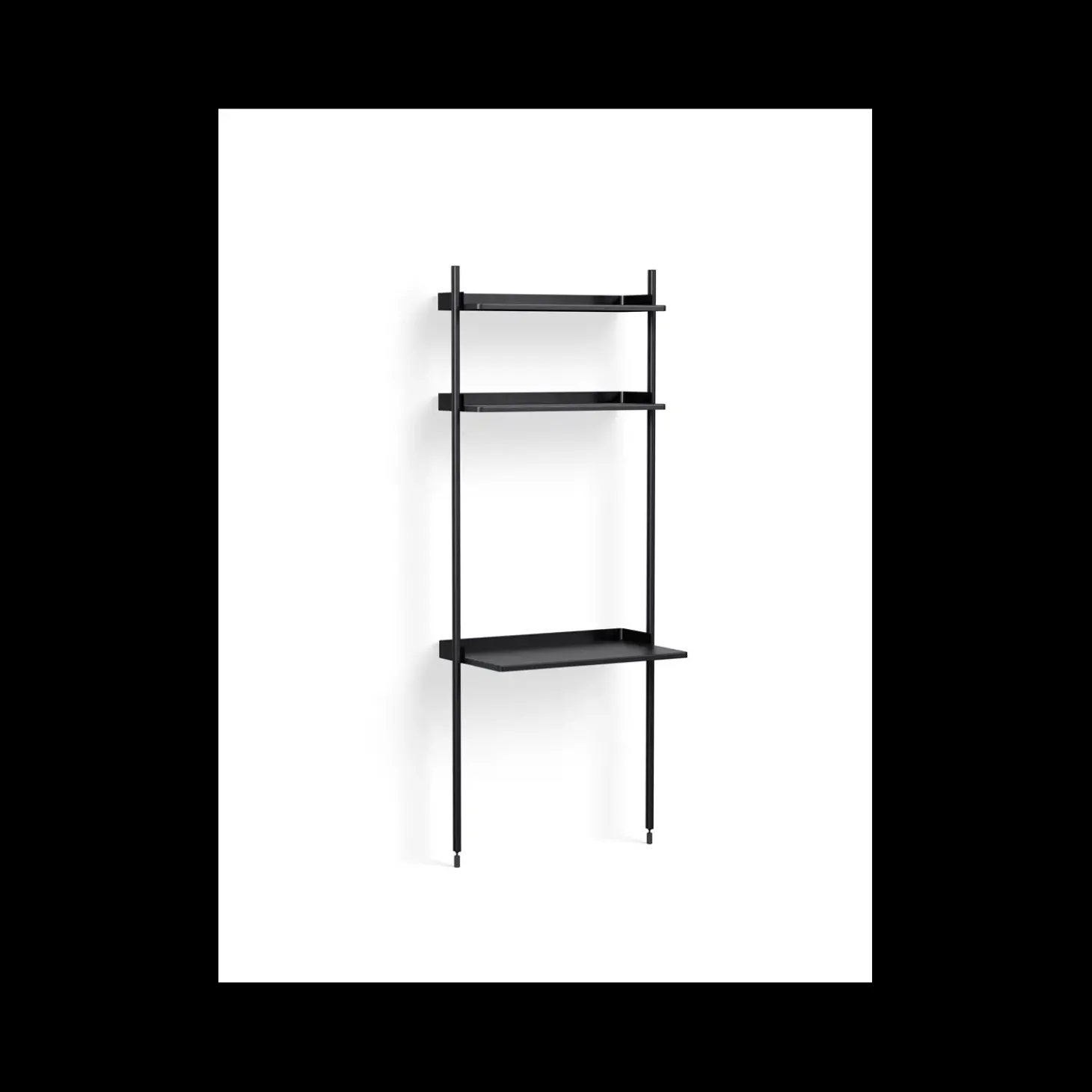 Hay - Reol - Pier System 11 - 1 kolonne - Sort - 82 X 46,5 X 209 cm