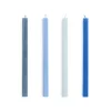 Hay - Square Candle - Blues, Set of 4