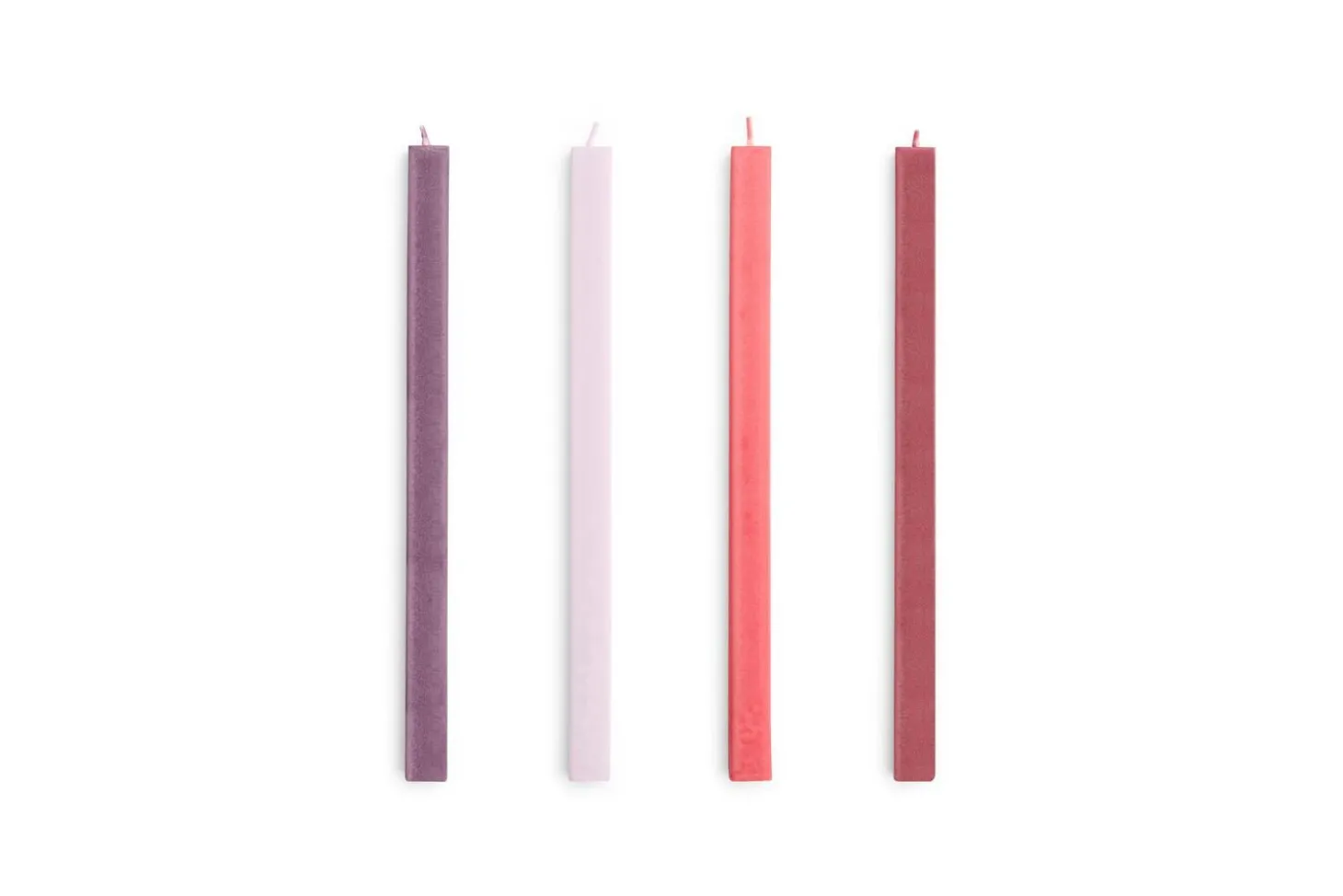 Hay - Square Candle - Reds and bordeaux, Set of 4