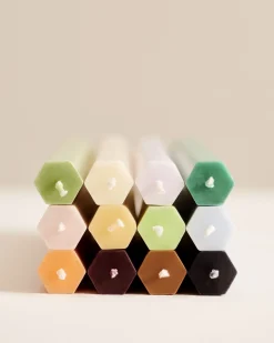 Hay - Stearinlys - Hexagon - Sæt med 4 stk. - Dark