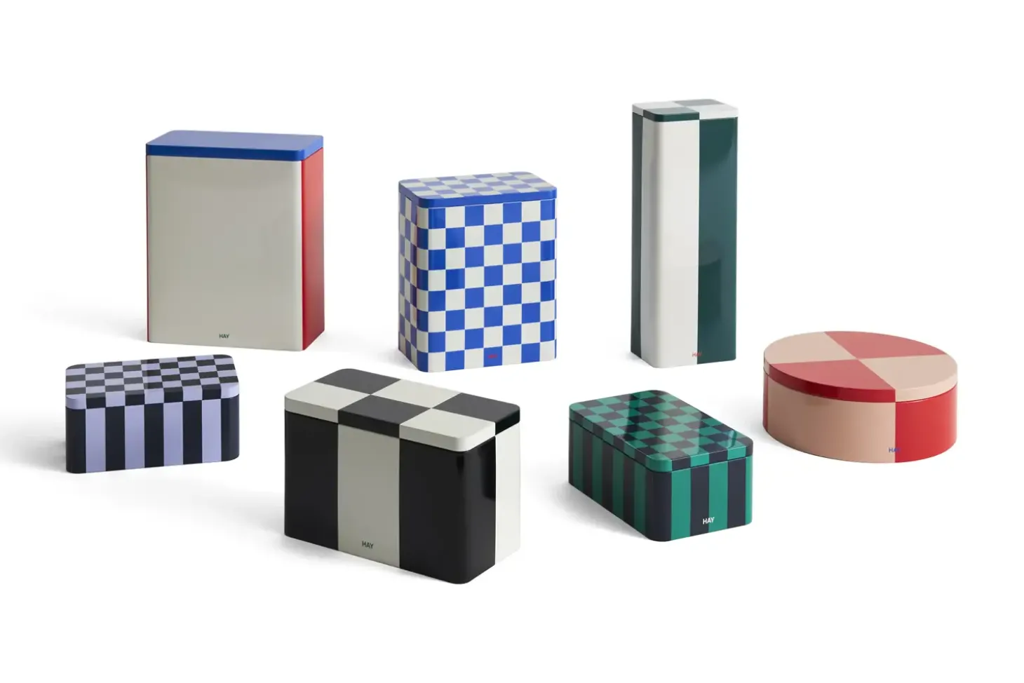 Hay - Tin Container - Large - Blue/Off-White