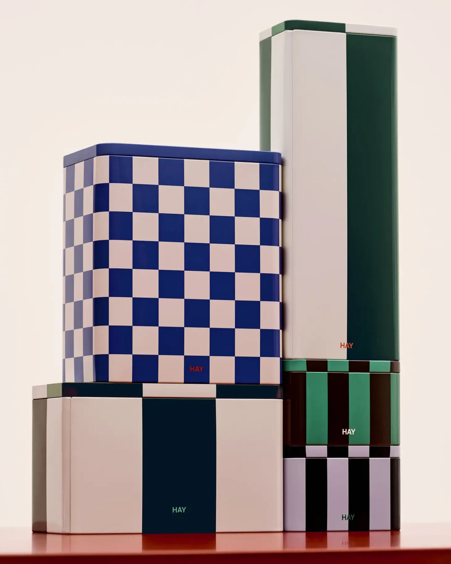 Hay - Tin Container - Large - Blue/Off-White