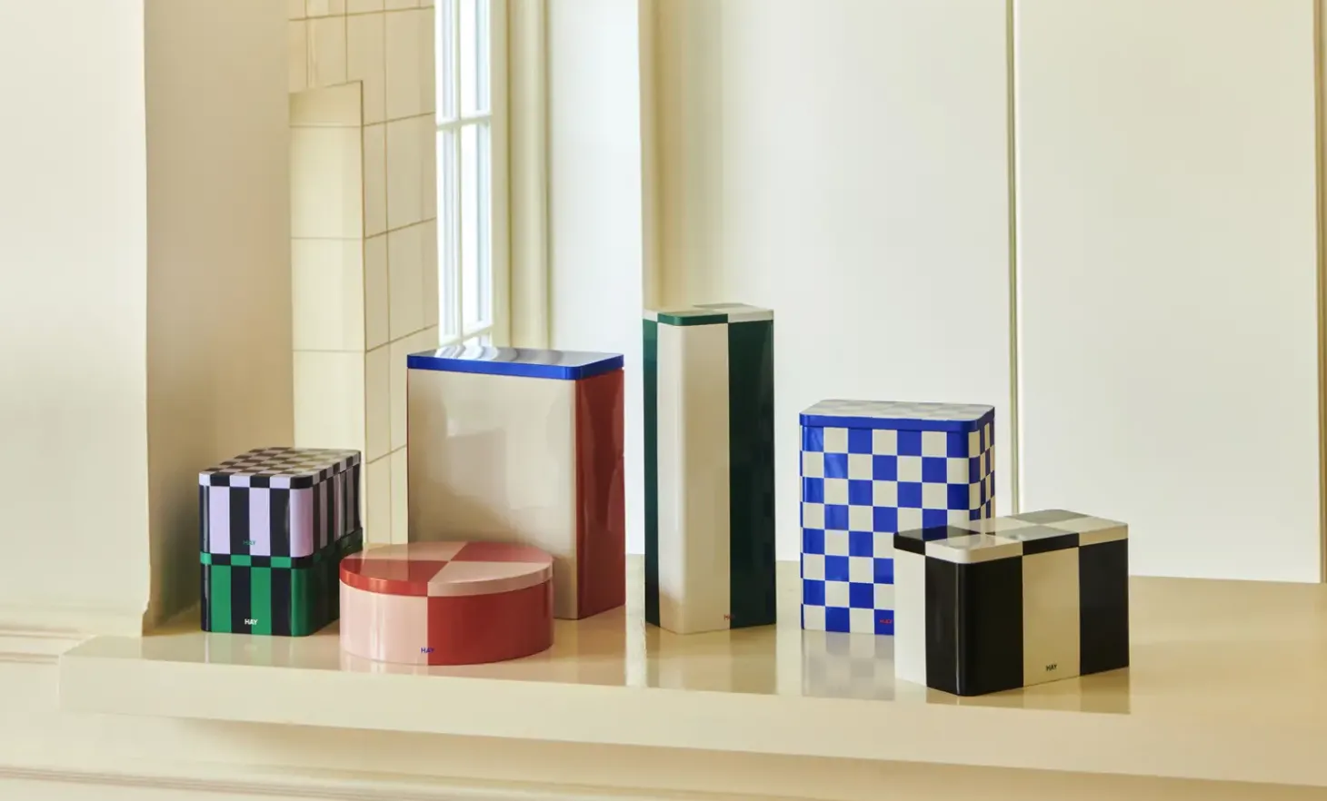 Hay - Tin Container - Small - Green/Dark Blue