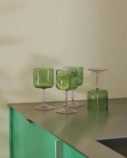 HAY - Vinglas - Tint Wine Glass - Set of 2 / Green and Pink