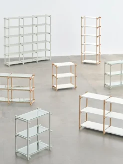 Hay - Woody Reol Shelving 2.0 Low - Hvid/Eg - 9 hylder
