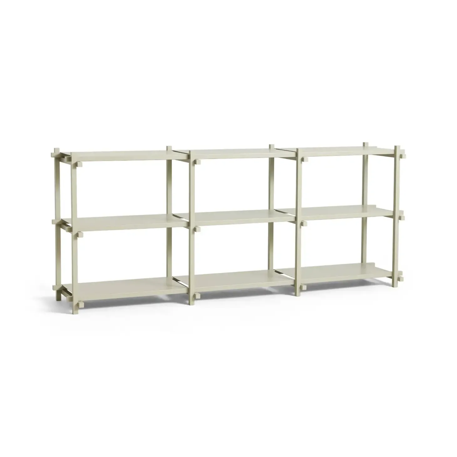 Hay - Woody Shelving 2.0 Column Low - Grå bøg - 9 hylder