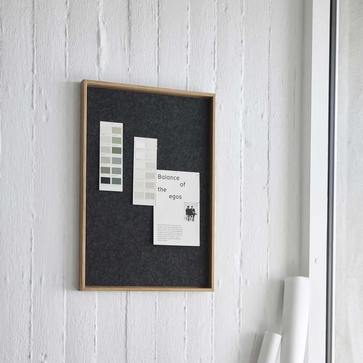 Hemverk - Opslagstavle m. akustiske egenskaber - Recy - Grå - 40x60