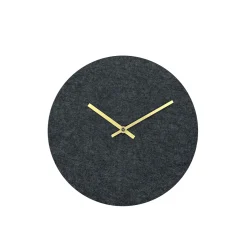 Hemverk - Vægur - Felt grå - Ø28 cm - Guld visere