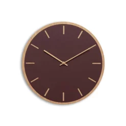 Hemverk - Vægur - Lys Eg/Burgundy - Kobber visere - Ø38 cm