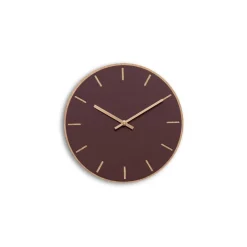 Hemverk - Vægur - Lys Eg/Burgundy- Kobber visere - Ø28 cm