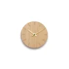 Hemverk - Vægur - Lys Eg - Ø12 cm - Guld visere