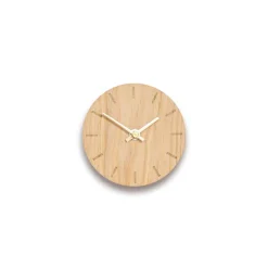 Hemverk - Vægur - Lys Eg - Ø12 cm - Kobber visere