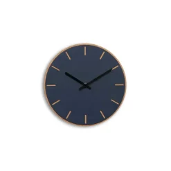 Hemverk - Vægur - Lys Eg/Smokey blue - Sorte visere - Ø28 cm