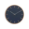 Hemverk - Vægur - Lys Eg/Smokey blue - Sølv visere - Ø38 cm