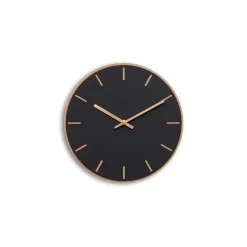 Hemverk - Vægur - Lys Eg/Sort - Kobber visere - Ø28 cm