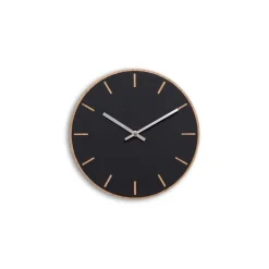 Hemverk - Vægur - Lys Eg/Sort - Sølv visere - Ø28 cm