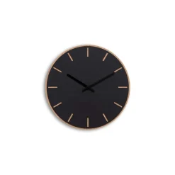 Hemverk - Vægur - Lys Eg/Sort - Sorte visere - Ø28 cm