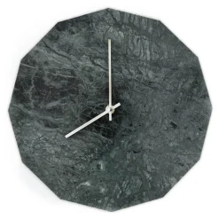 Hemverk - Vægur - Marble Verde - Grøn/Sølv - Ø28 cm