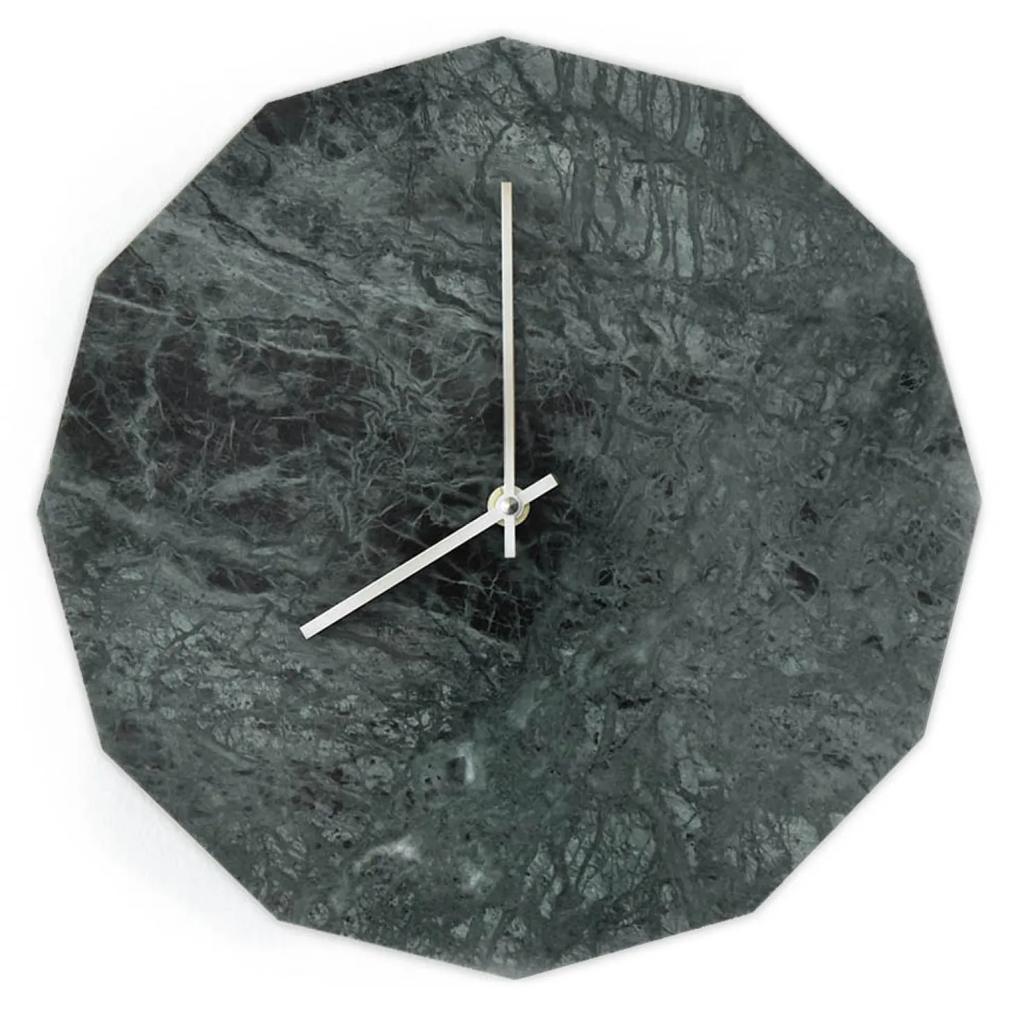 Hemverk - Vægur - Marble Verde - Grøn/Sølv - Ø28 cm