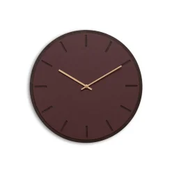 Hemverk - Vægur - Mørk Eg/Burgundy - Kobber visere - Ø38 cm