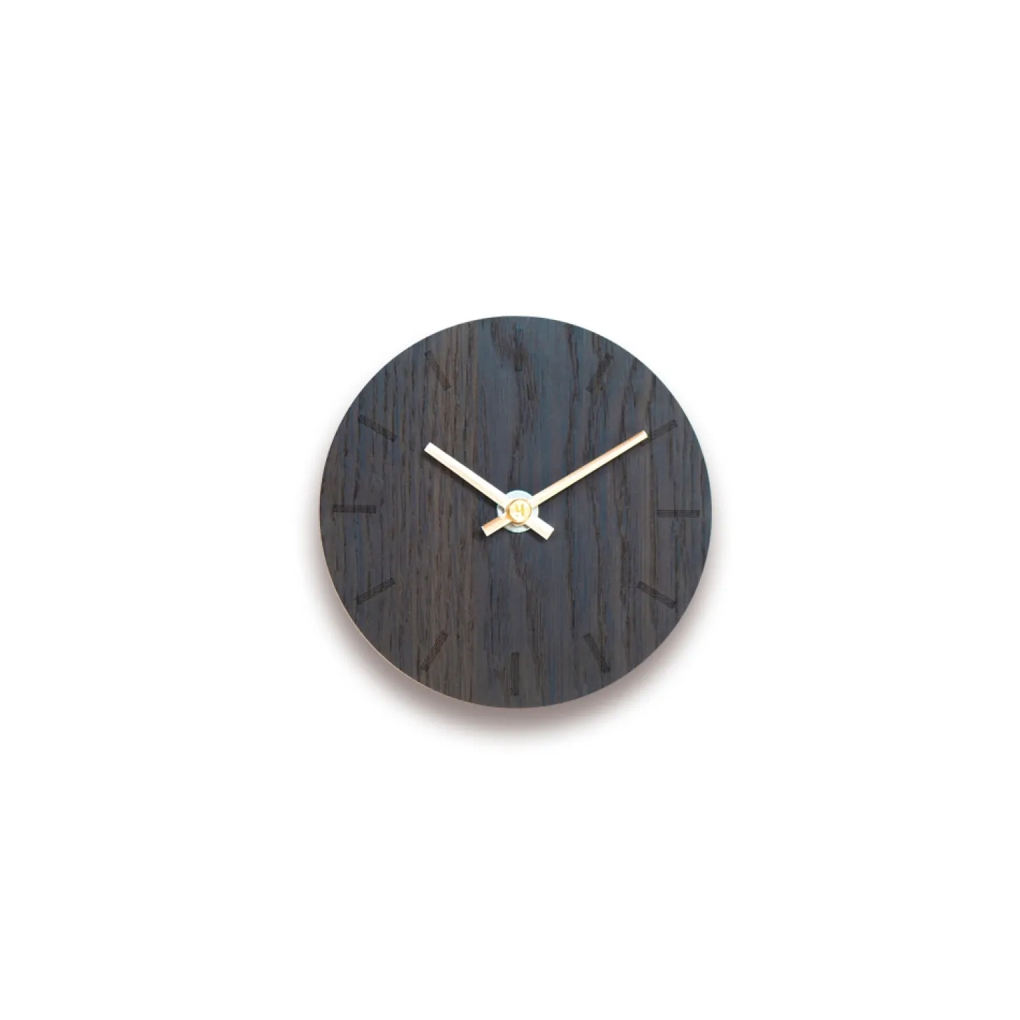 Hemverk - Vægur - Mørk eg - Ø12 cm - Kobber visere