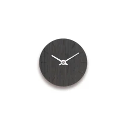 Hemverk - Vægur - Mørk eg - Ø12 cm - Sølv visere