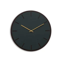 Hemverk - Vægur - Mørk Eg/Conifer Grøn - Guld visere - Ø38 cm
