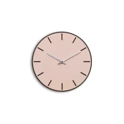 Hemverk - Vægur - Mørk Eg/Powder Dusty Rose - Sølv visere - Ø28 cm