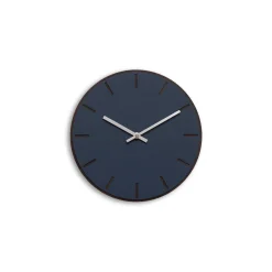 Hemverk - Vægur - Mørk Eg/Smokey Blue - Sølv visere - Ø28 cm
