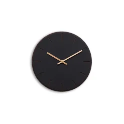 Hemverk - Vægur - Mørk Eg/Sort - Kobber visere - Ø28 cm