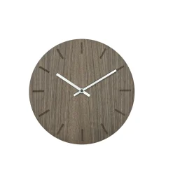 Hemverk - Vægur - Valnød - Ø28 cm - Sølv visere