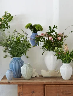 Knabstrup Keramik - vase H 27 cm ripple lavender