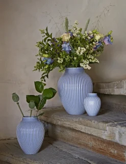 Knabstrup Keramik - vase H 27 cm ripple lavender