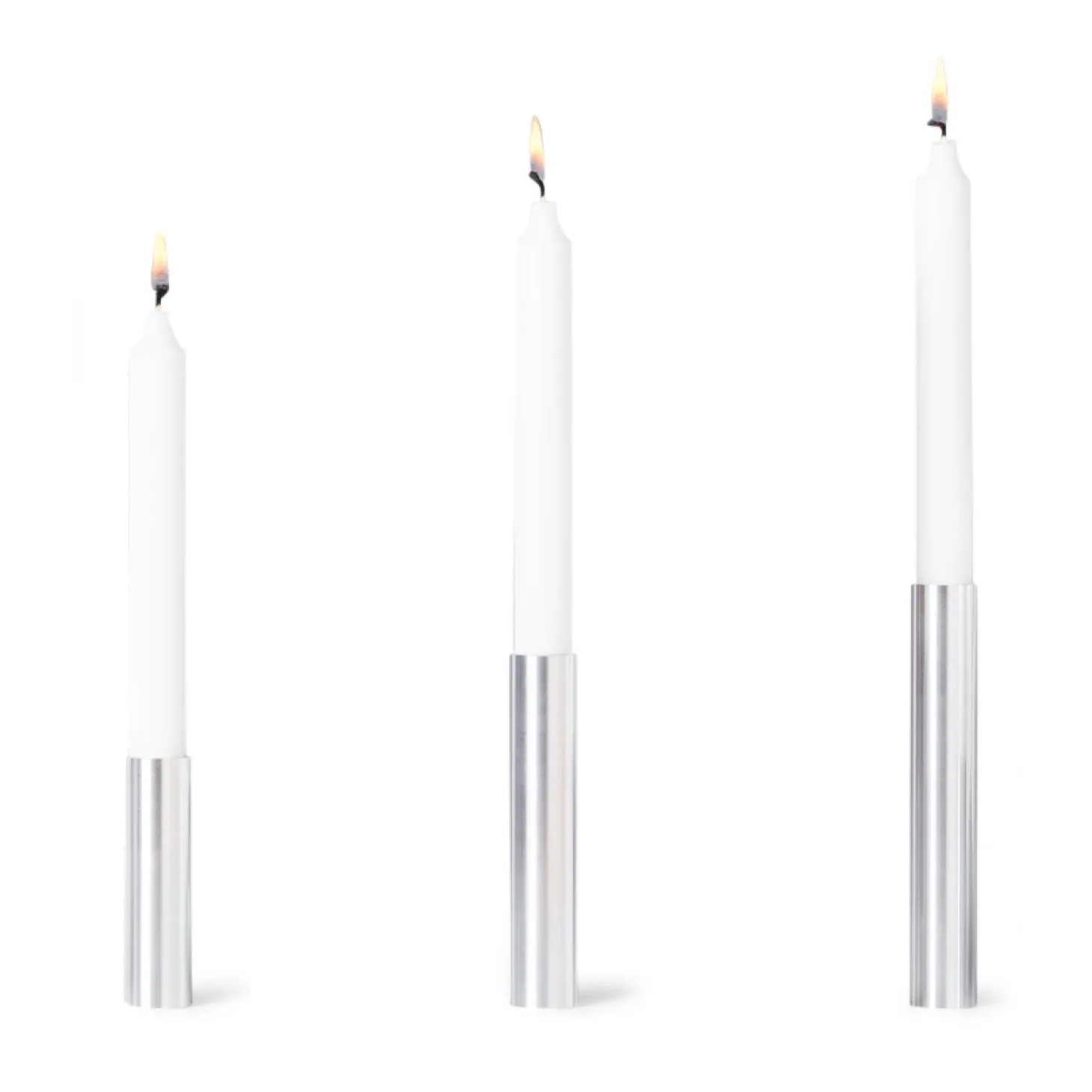 Kunstindustrien - Box 3 Slim Light lysetage Rustfrit stål - Højde 10 cm, 14 cm ,17 cm
