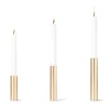 Kunstindustrien - 3 Lysetager Slim Light i Messing - Højde 10 cm, 14 cm ,17 cm
