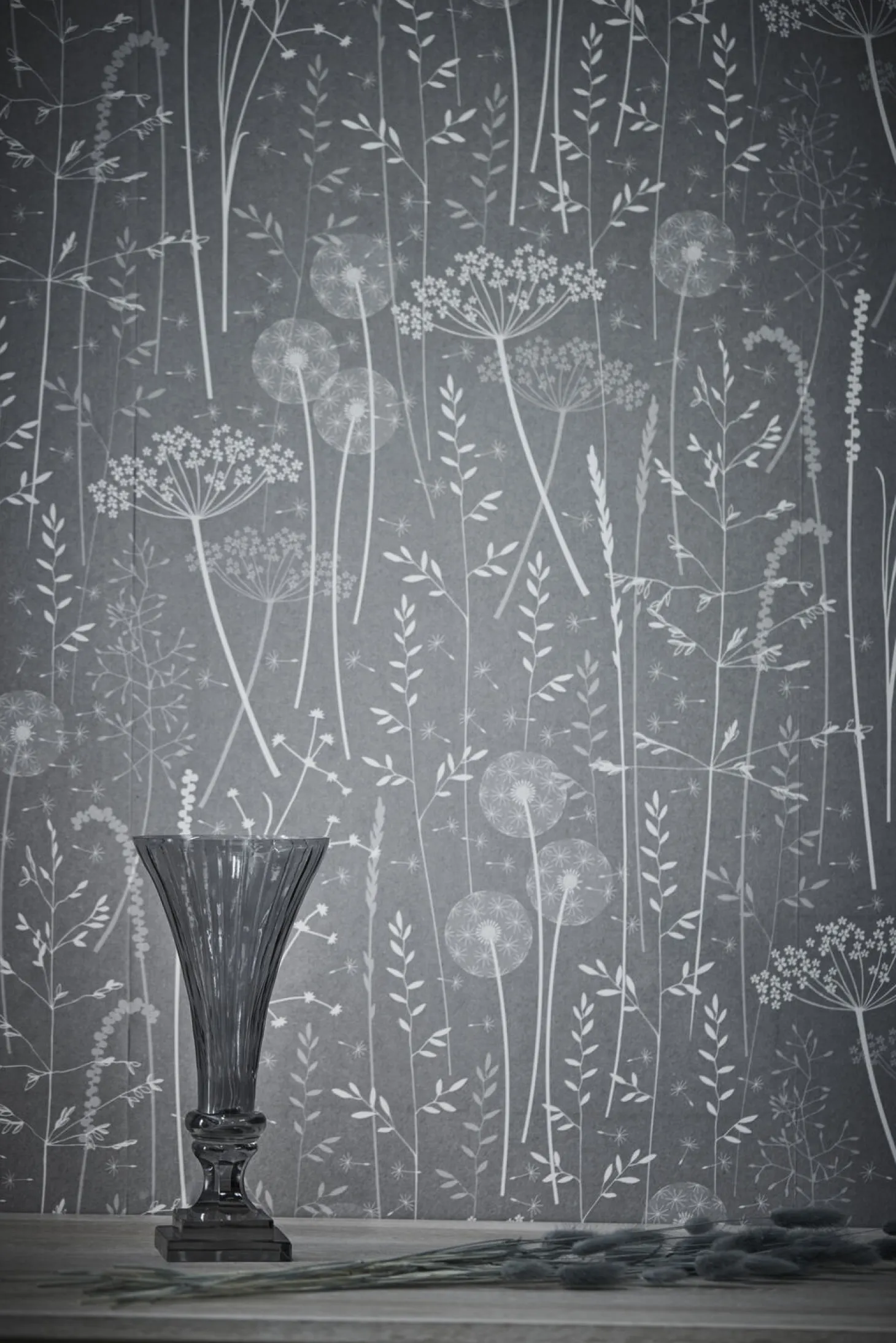 Lene Bjerre - Ciselle vase H31 cm. mørkegrå