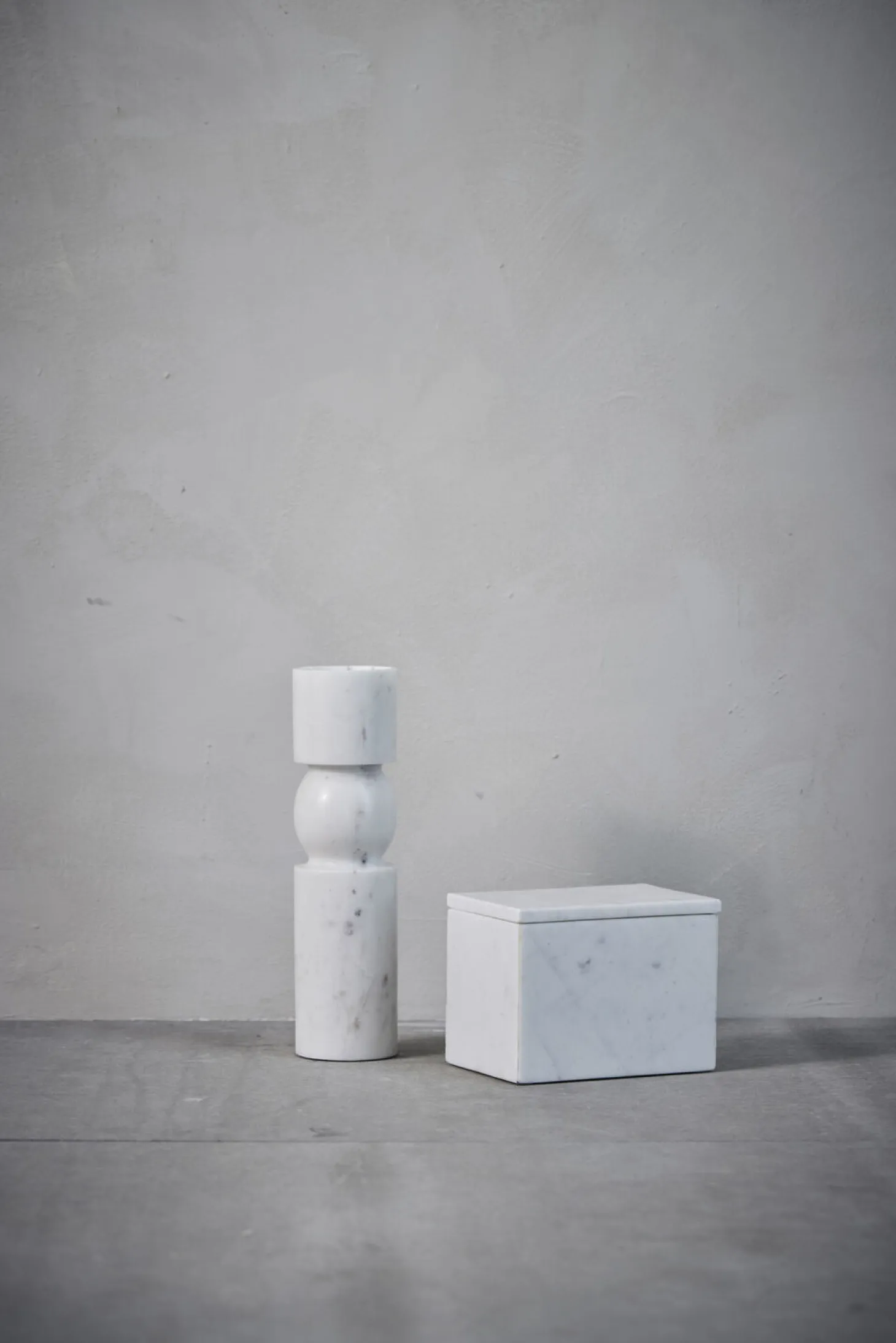 Lene Bjerre - Ellia Marmor lysestage H30 cm. hvid