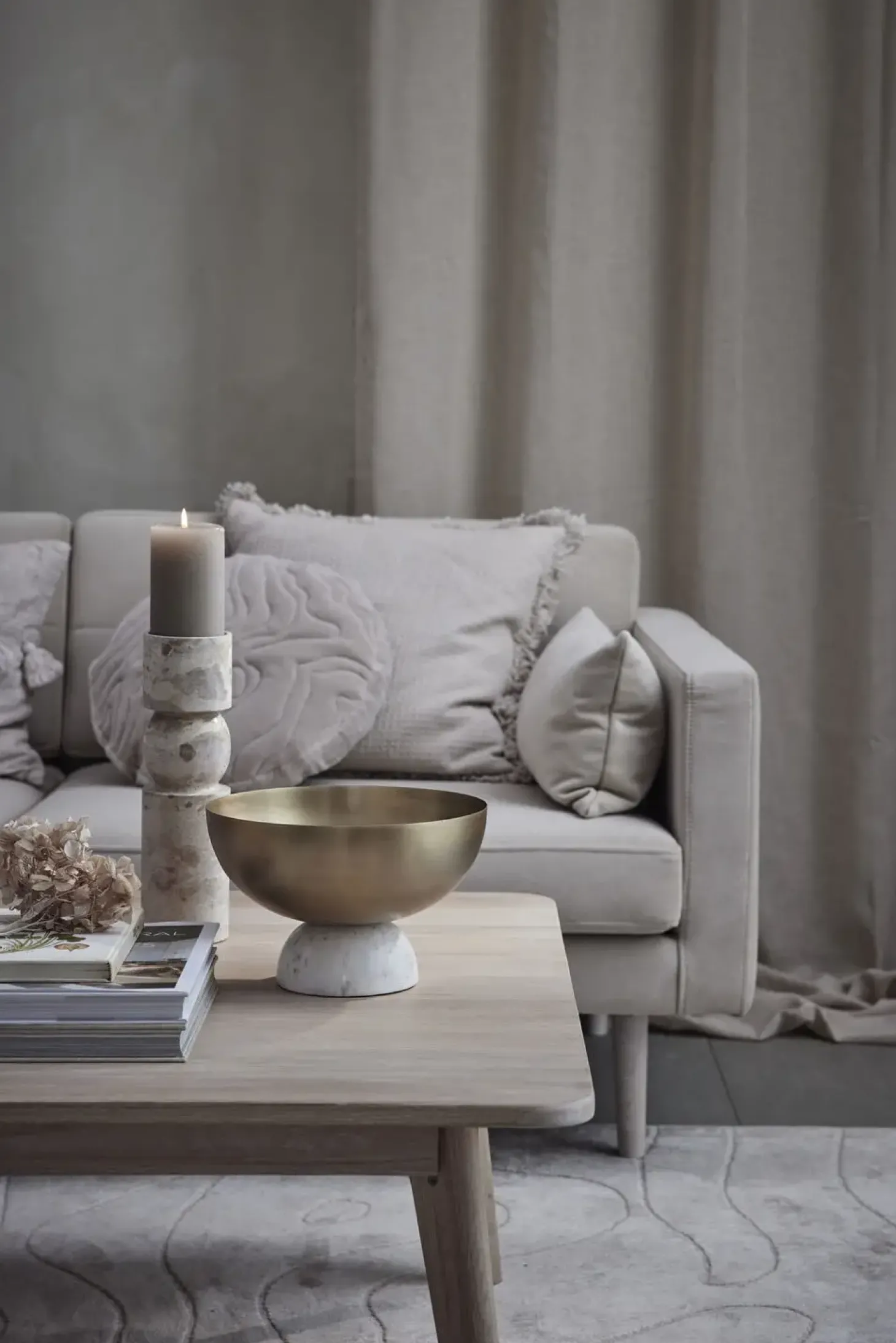 Lene Bjerre - Petrine gardinfag 250x140 cm. sand