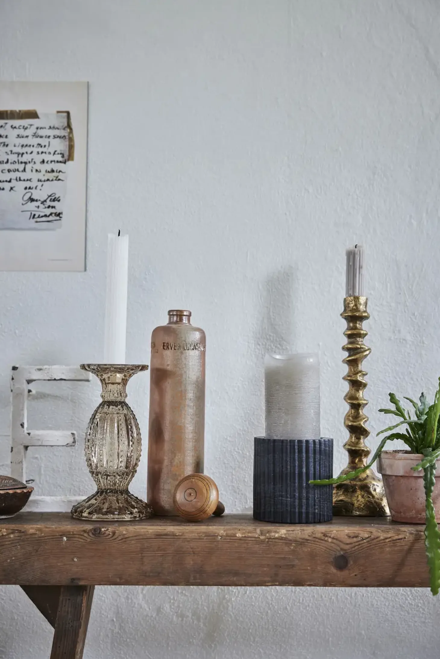 Lene Bjerre - Rustic bloklys sølvgrå stor
