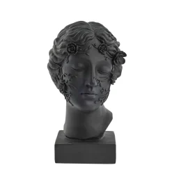 Lene Bjerre - Sielle figur kvinde m. blomster 31 cm. sort