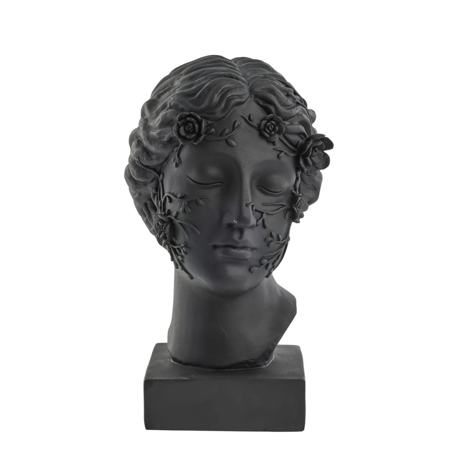 Lene Bjerre - Sielle figur kvinde m. blomster 31 cm. sort