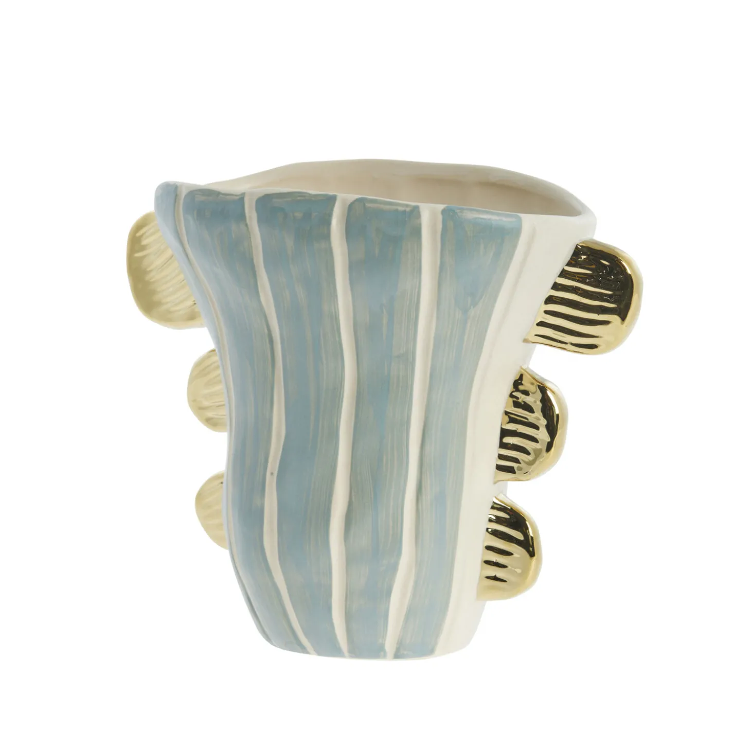 Lene Bjerre - Valentina vase i keramik 24x13 cm. mint/guld
