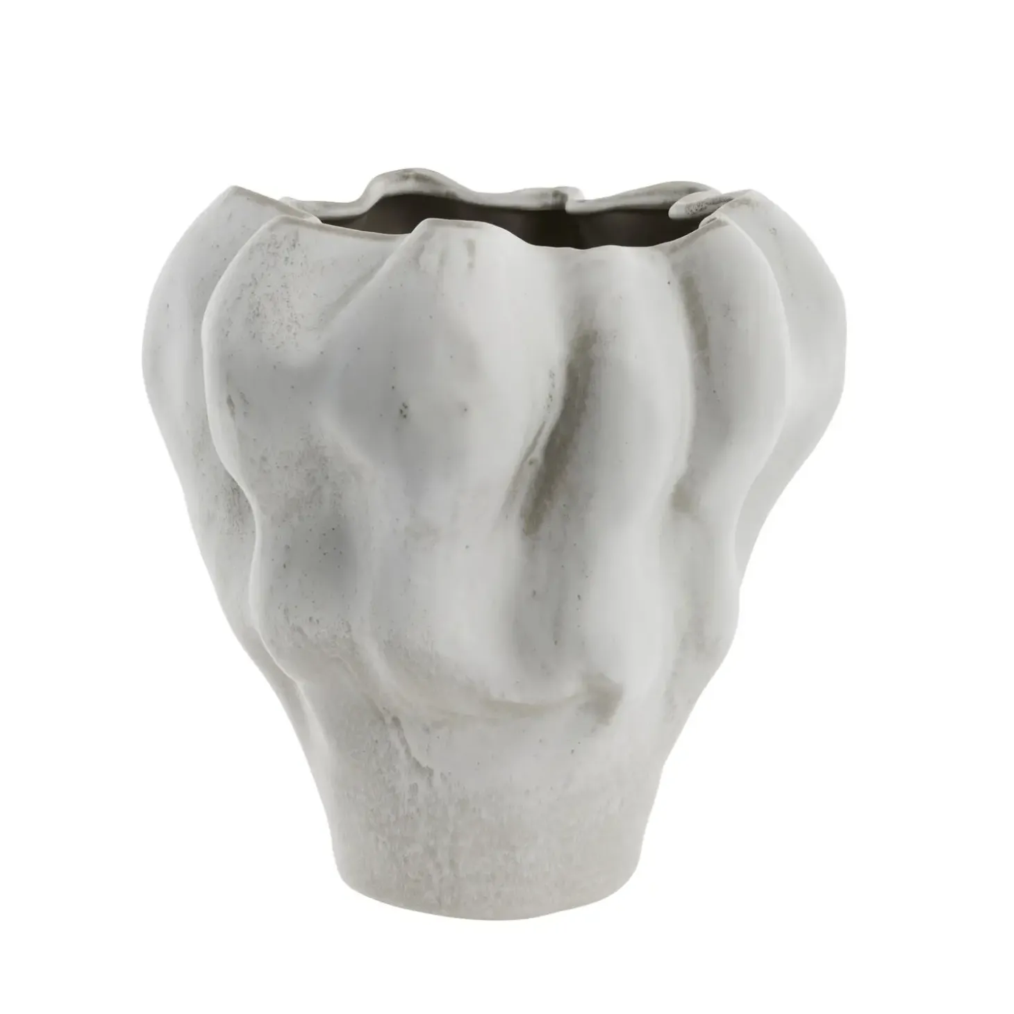 Lene Bjerre - Viola vase i stentøj 33x33 cm. hvid