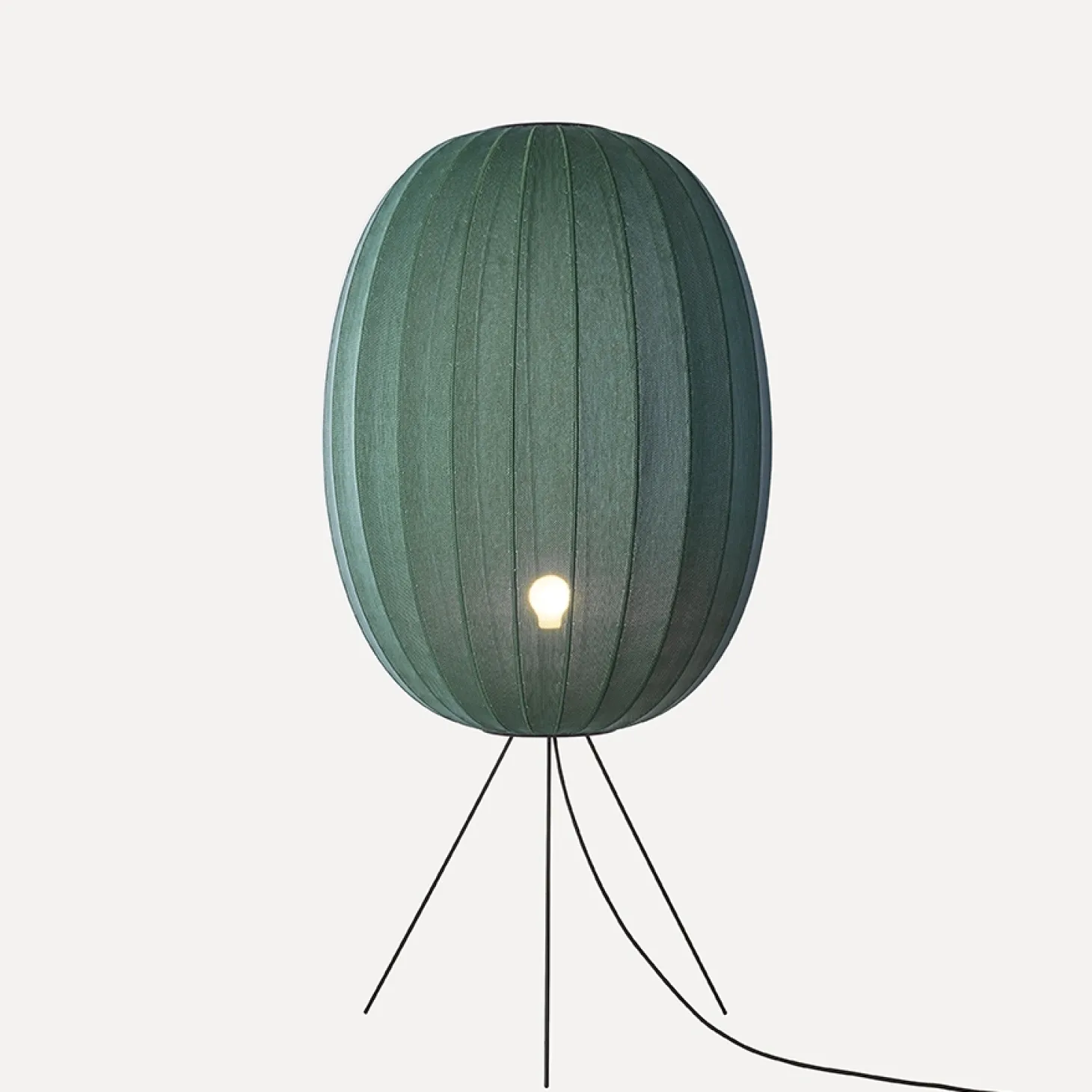 Made By Hand - Gulvlampe - Knit-Wit 65 High Oval Floor Medium - Tweed Green