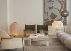 Made By Hand - Gulvlampe - Knit-Wit 45 Round Floor High - Sand Stone