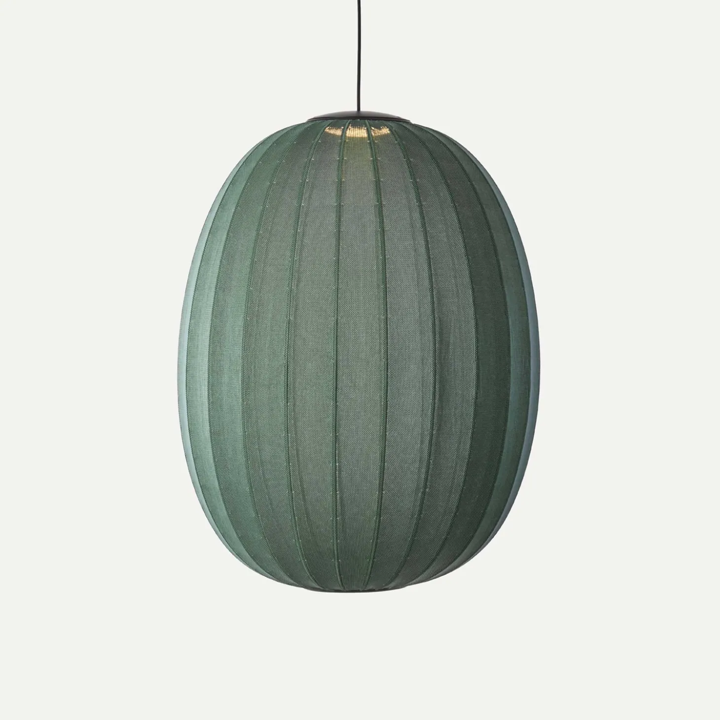 Made By Hand - Pendellampe - Knit-Wit 65 High Oval Pendant LED - Tweed Green